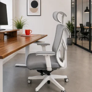 White & Grey Office Chair EC-02