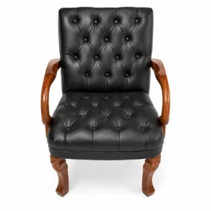 Black Leather Waiting Chair VC-05